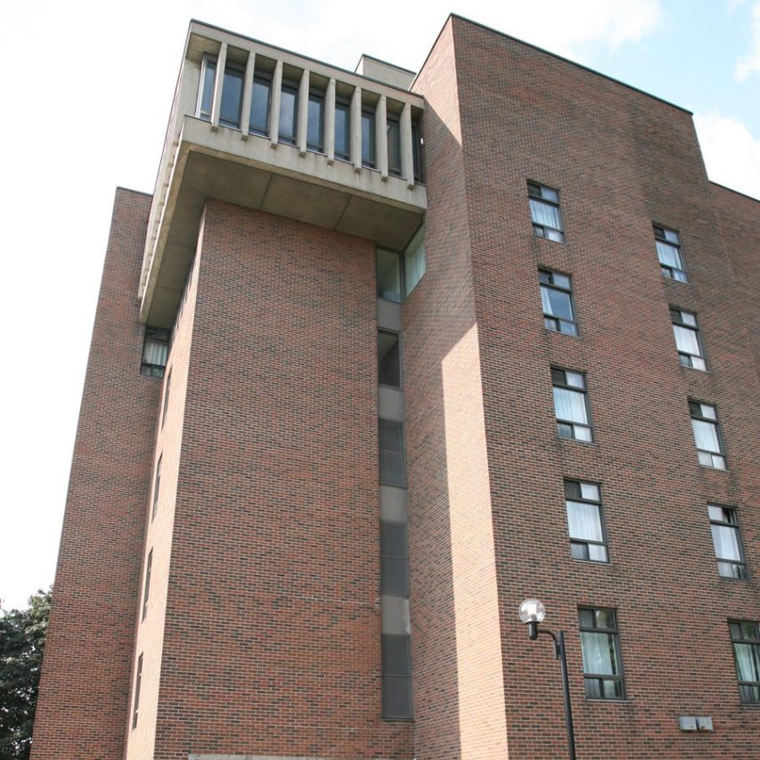 The brick facade of the Jesuit Residence entrance on Concordia University's Loyola Campus The brick facade of the Jesuit Residence entrance on Concordia University's Loyola Campus