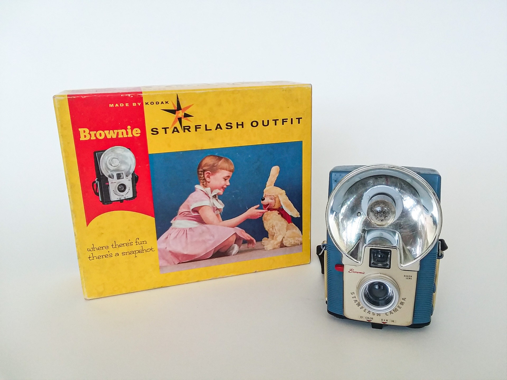 a Brownie Starflash Camera with its original box