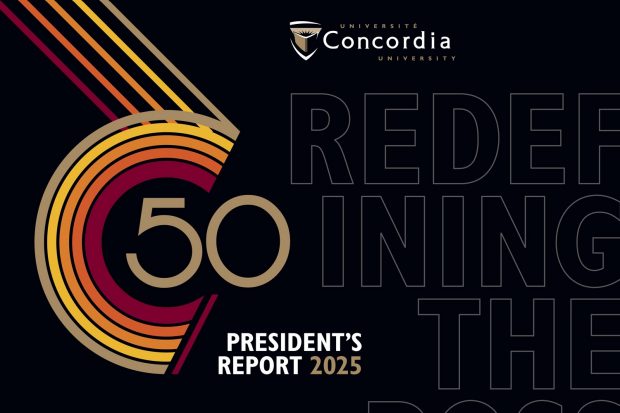 President's Report 2025 cover Cover of the most recent Concordia annual report