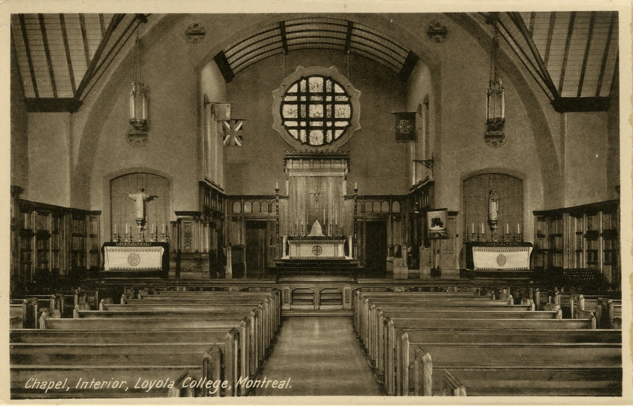 Download old photo of the interior of the Loyola Chapel at Loyola College Old photo of the interior of the Loyola Chapel at Loyola College