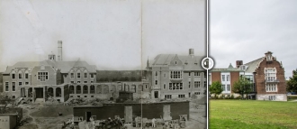 View an interactive before and after photo of the construction of Loyola College Before and after photo of the construction of Loyola College