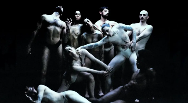 BOGOTA By Andrea Peña Black and white photo of eight contemporary dancers