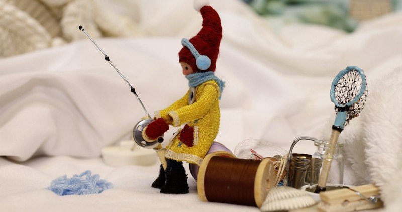 a tiny handmade fisherman 