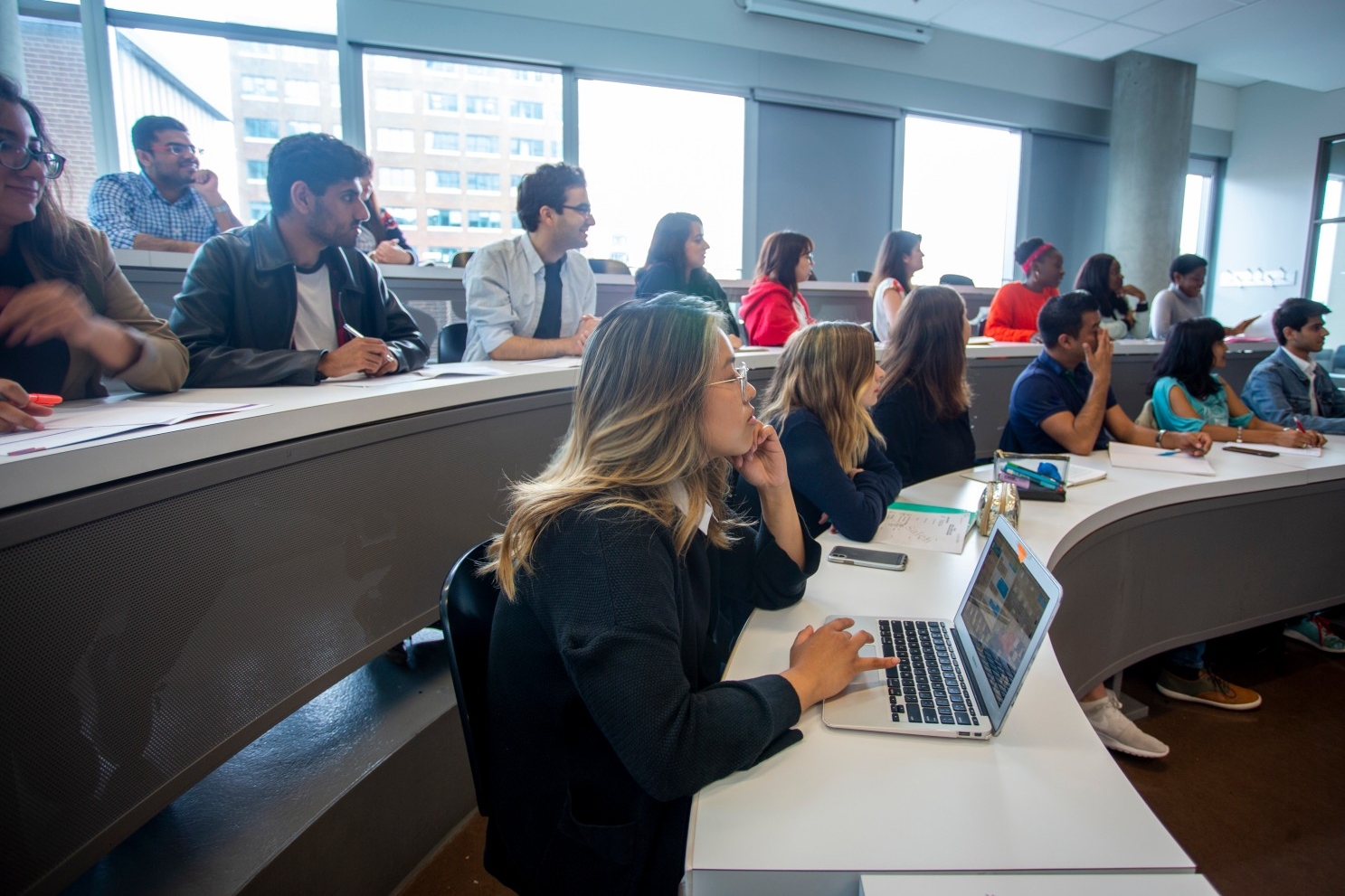 Students sit in classroom