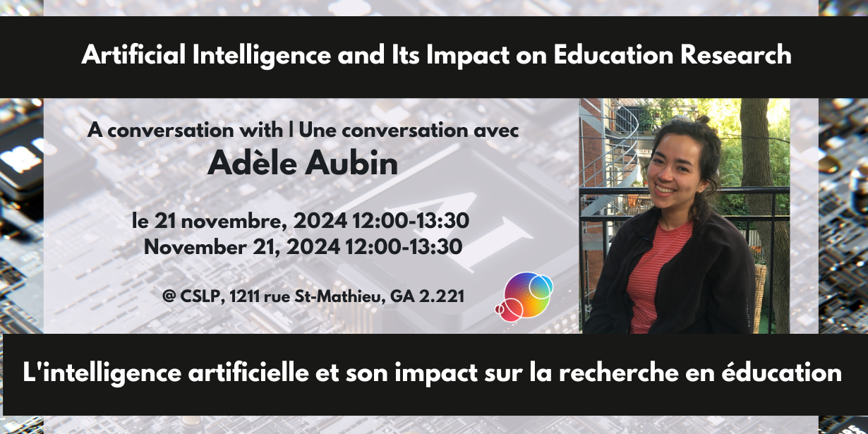 Banner for the Adele Aubin AI event