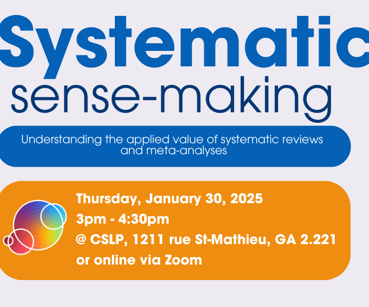 CSLP researchers to offer workshop on the applied value of systematic reviews and meta-analyses