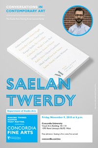 CICA Presents Saelan Twerdy - Friday, Nov. 9 at 6pm in VA-114