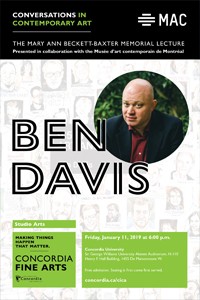 CICA and the MAC Present BEN DAVIS - Friday, Jan. 11 at 6pm in H-110