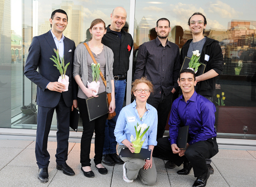 From left, standing: Khalil Haddad, Laurence Violette, Thomas McGurk, Keawe Aquarian and Dimitrios Koulis. In front: Susie Breier, Nathaneal Occenad. 