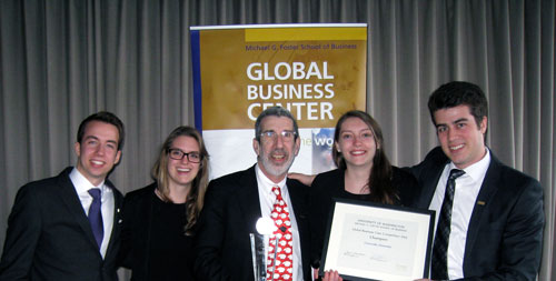 Mark Haber and the winning team at the Global Business Case Competition in Seattle, Wash. | Photo courtesy of the JMCC