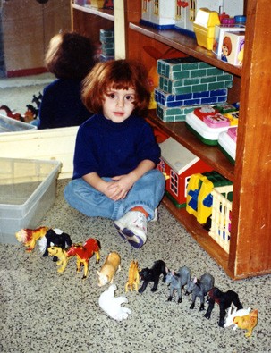 Les P’tits Profs alumna Jessy Bokser, now 17, at the daycare in 1999. 