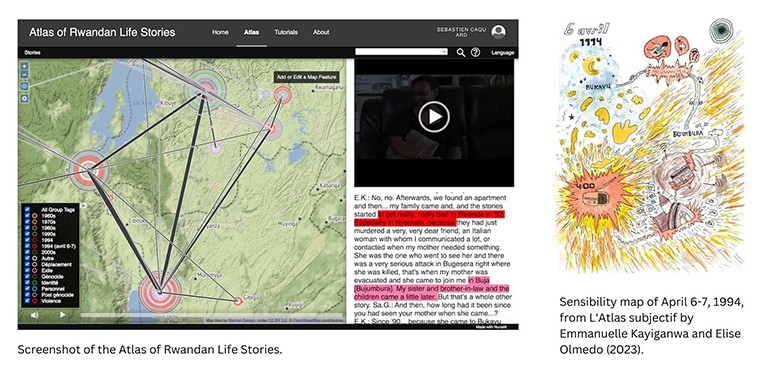 Capture d'écran de l'Atlas des récits de vie rwandais.