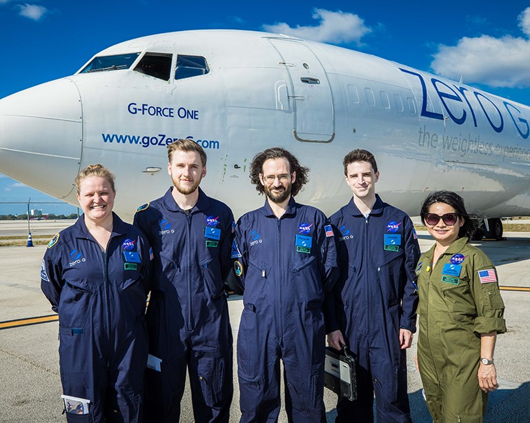 Concordia master’s student and research assistant join NASA on a parabolic flight experiment