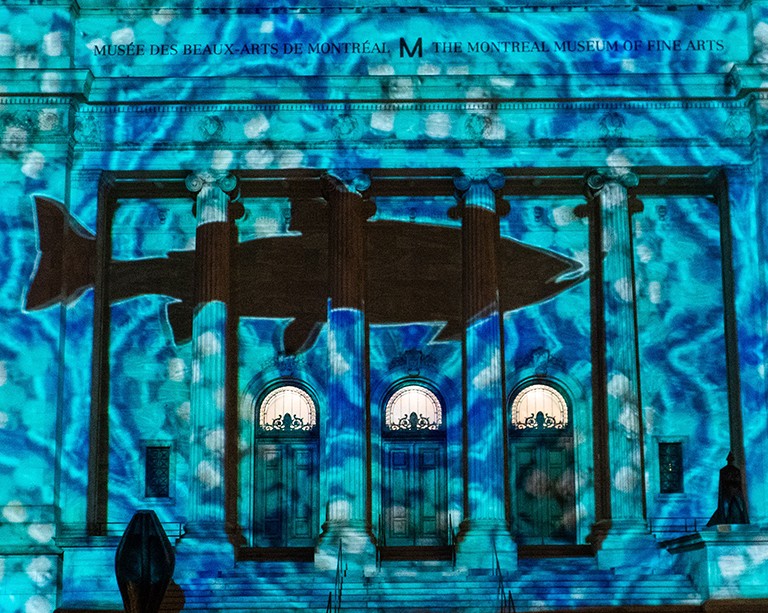 Glenn Gear's animated installation lights up the Montreal Museum of Fine Arts