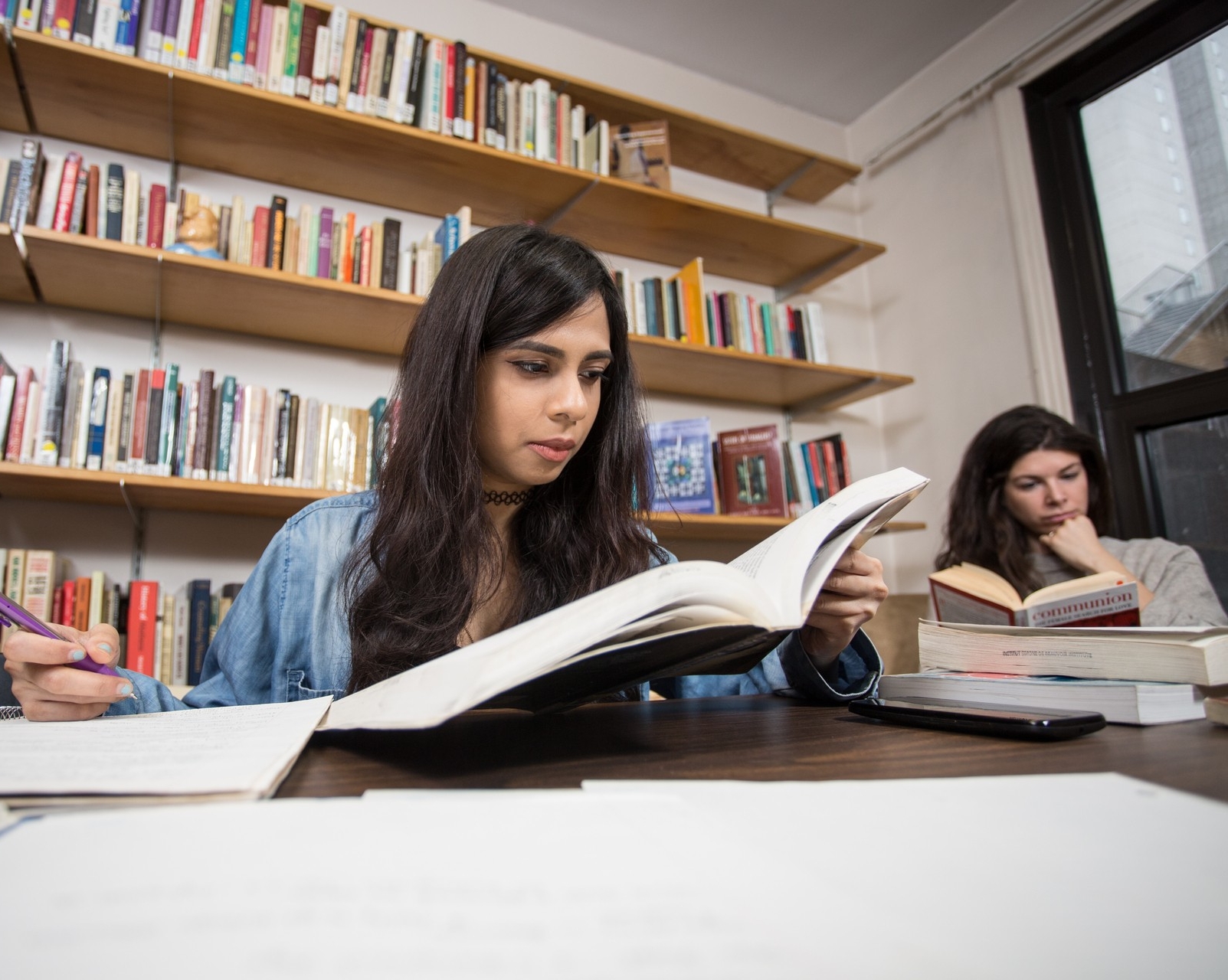 person reading a book